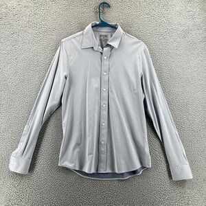 Rhone Commuter Shirt Blue Stretch Slim Fit Performance Pinstripe Men's Small